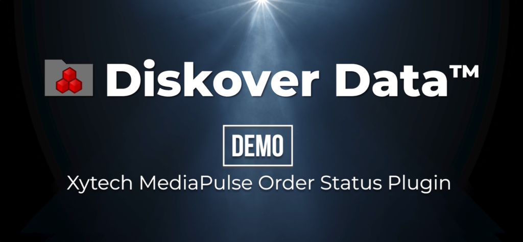 Thumbnail image used as the cover for the video outlining a new feature for the AJA Diskover Media Edition, the Xytech MediaPulse Order Status plugin, adding incredible value to the suite of amazing plugins already included.