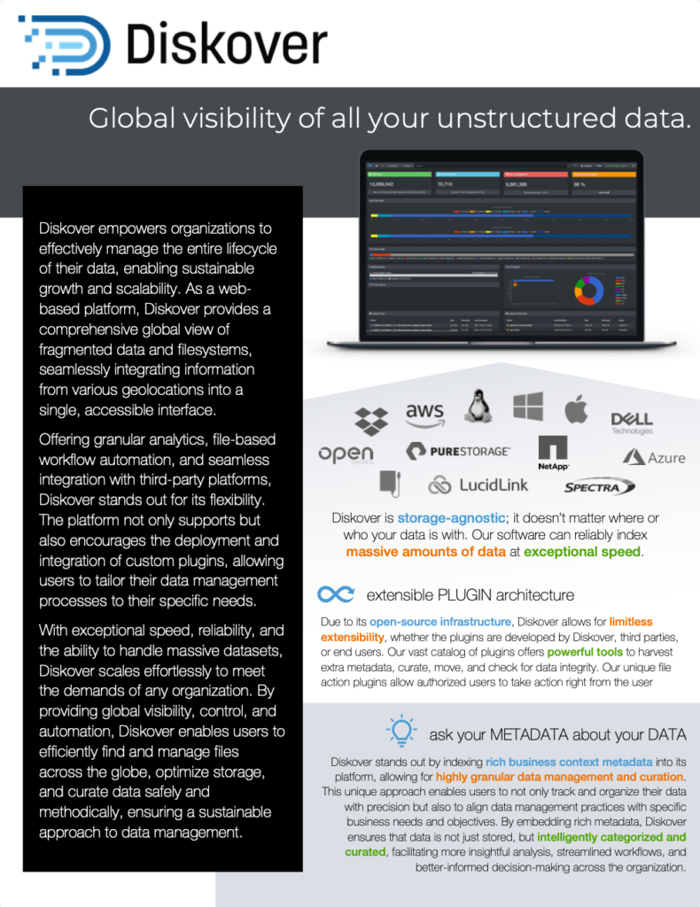 Diskover Data Sheet Rev 08/31/2024