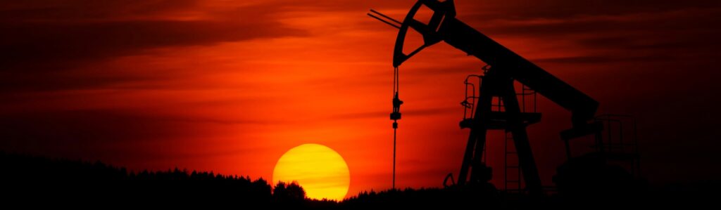 oil rig and sun
